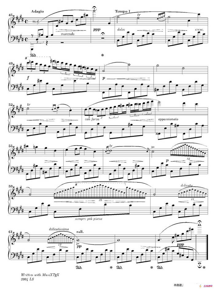 Nocturne in c-sharp Minor Op.posth （升c小调夜曲）