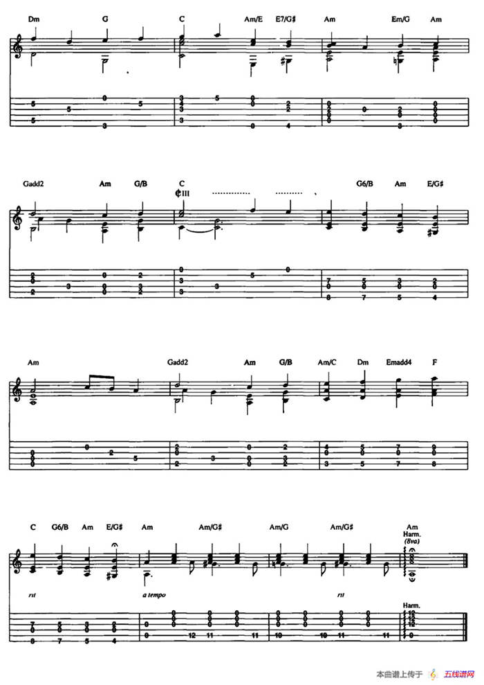 20首经典圣诞颂歌吉他乐谱（5）