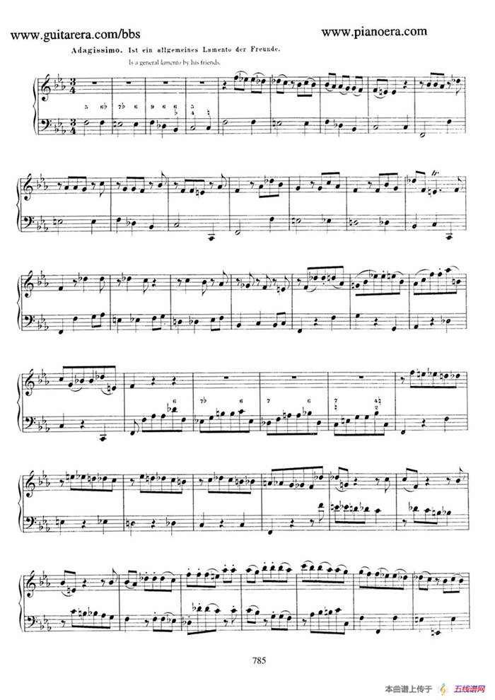 Capriccio in B-flat Major BWV 992（降B大调随想曲）