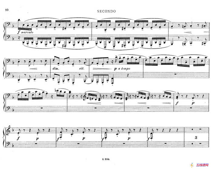 d小调托卡塔与赋格（BWV 565·雷格改编钢琴四手联弹版）