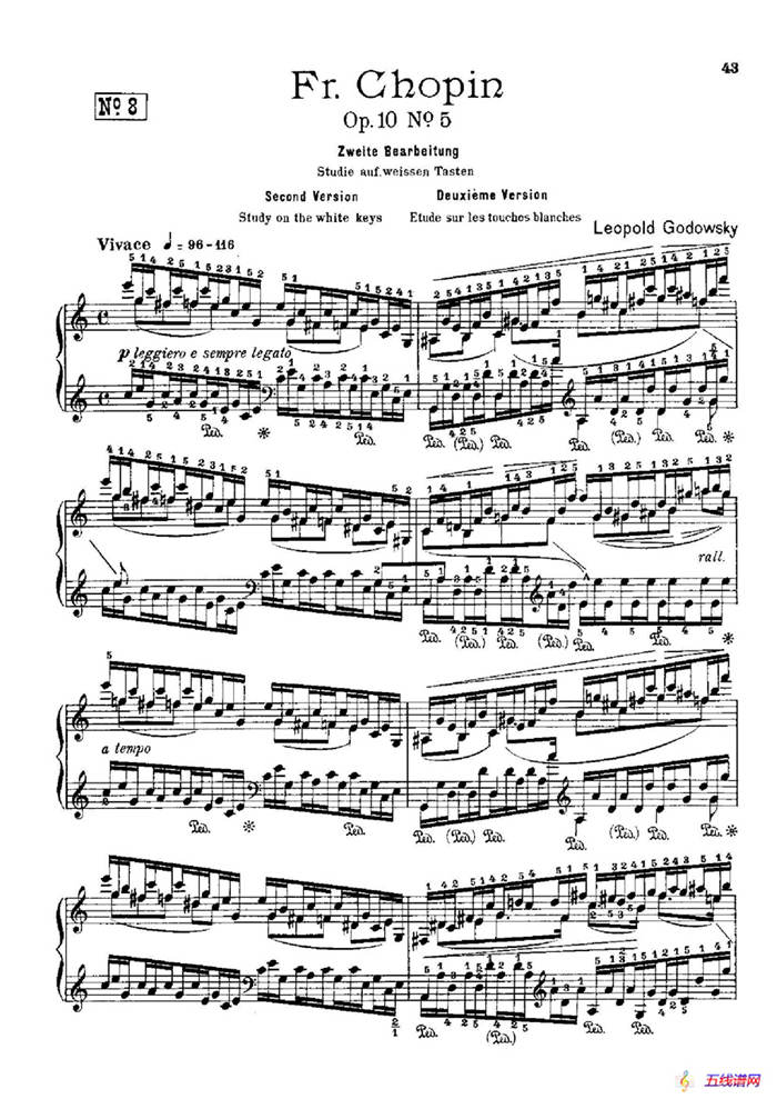 53首以肖邦练习曲为素材而作的练习曲（No.8）