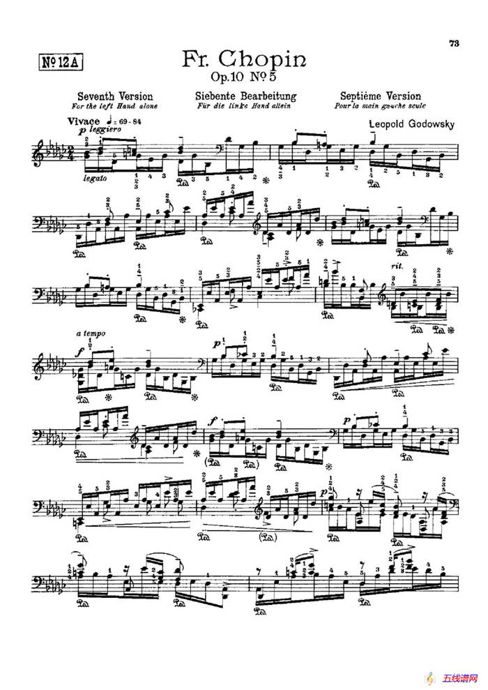53首以肖邦练习曲为素材而作的练习曲（No.12A）