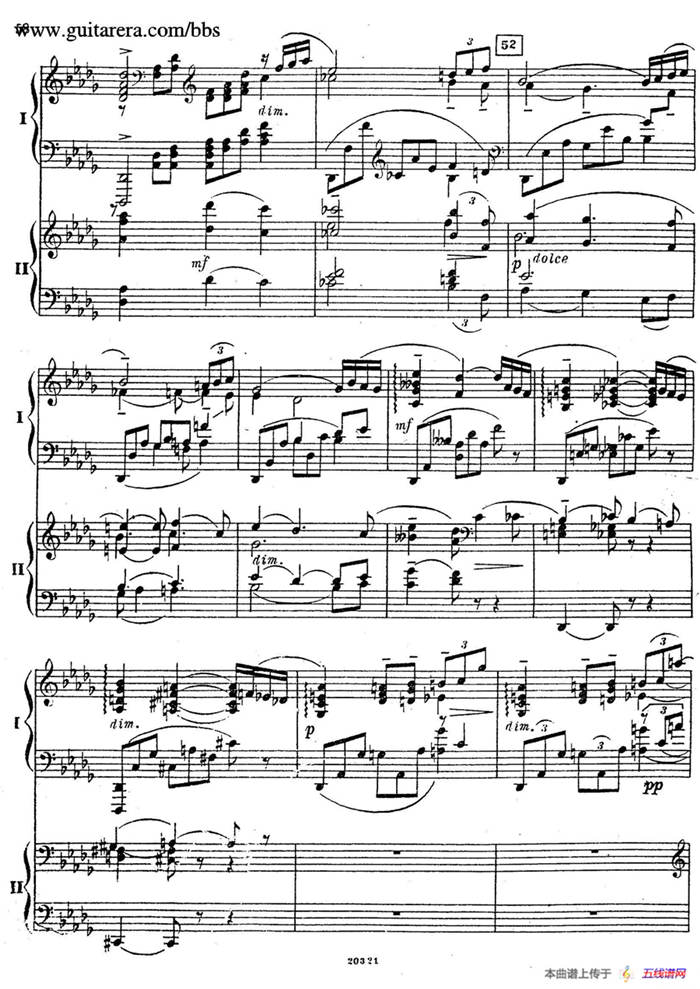 Rhapsody On A Theme Of Paganini Op.43（帕格尼尼主题狂想曲·双钢琴）（P41——60）