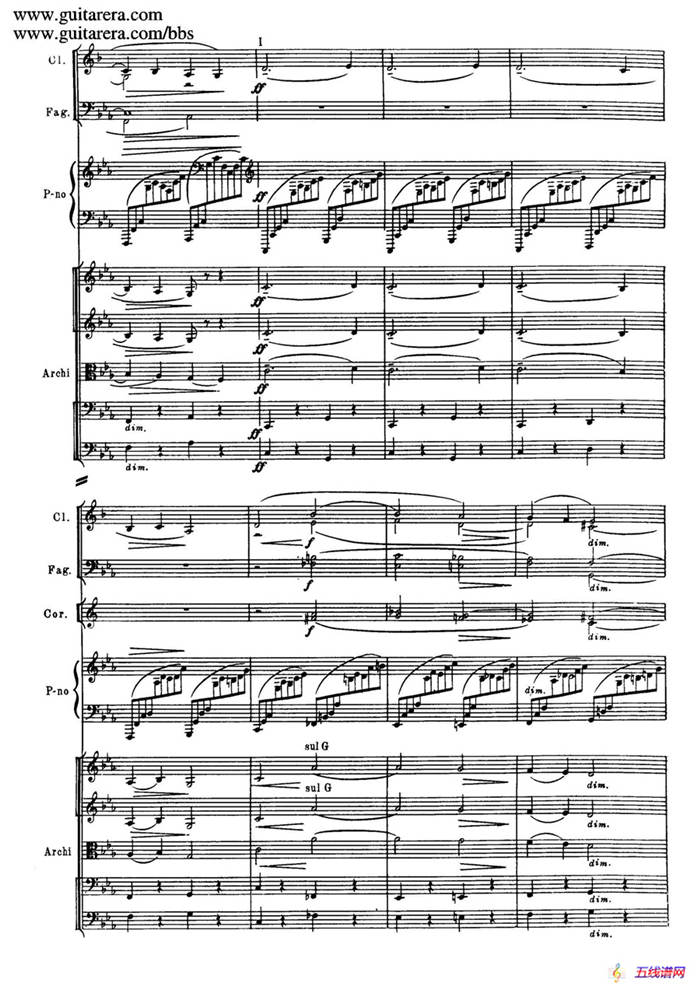 c小调第二钢琴协奏曲 Op.18（第一乐章总谱·P1——9）