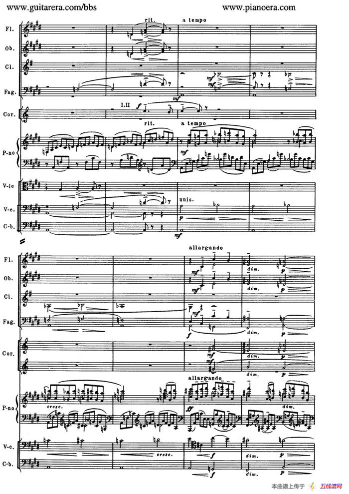 c小调第二钢琴协奏曲 Op.18（第二乐章总谱）