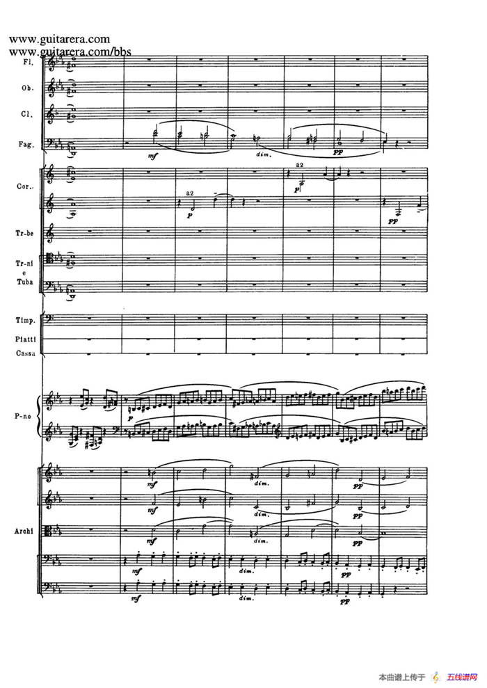 c小调第二钢琴协奏曲 Op.18（第三乐章总谱P13——24）