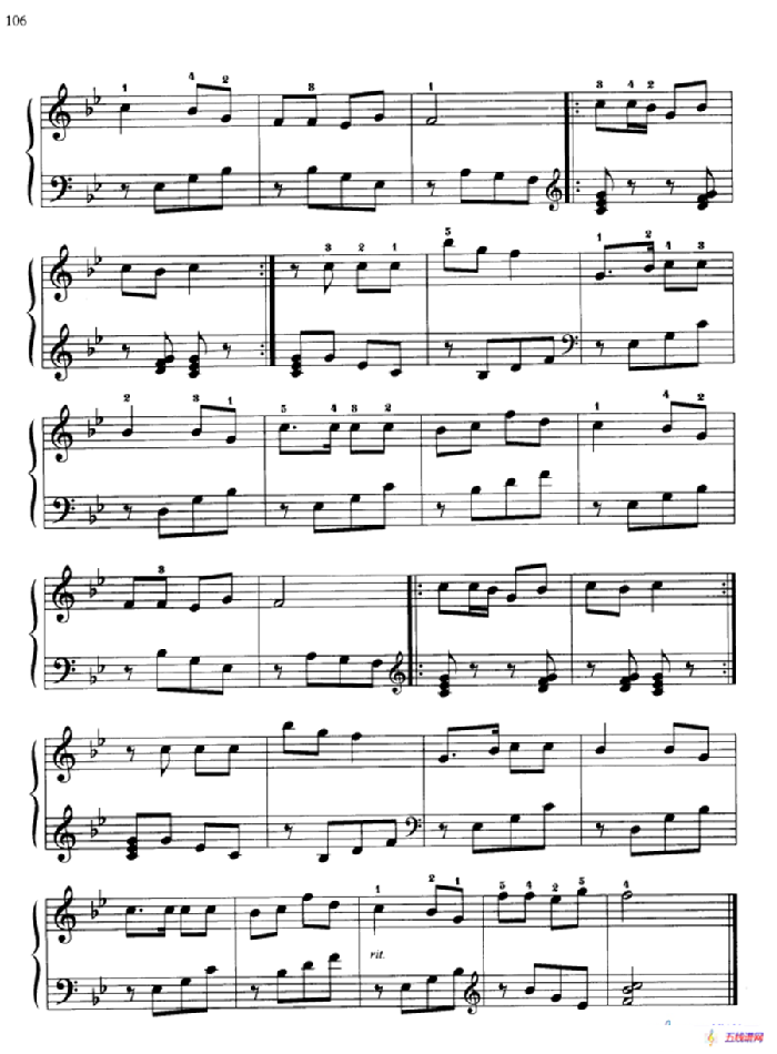 110首中国民歌钢琴小曲集：放风筝（东北民歌）
