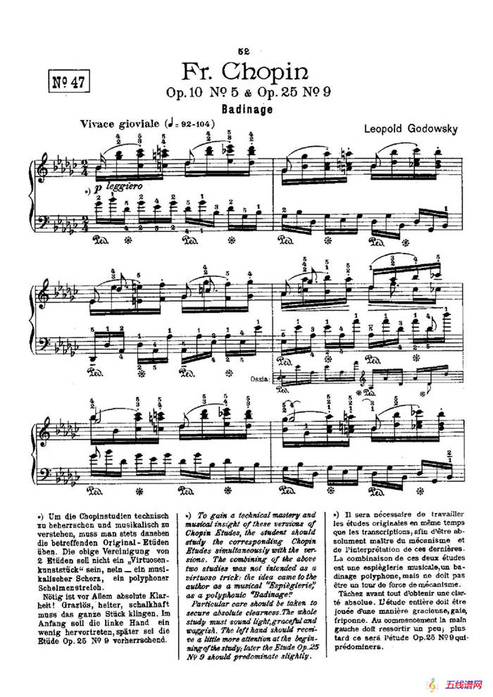 53首以肖邦练习曲为素材而作的练习曲（No.47）