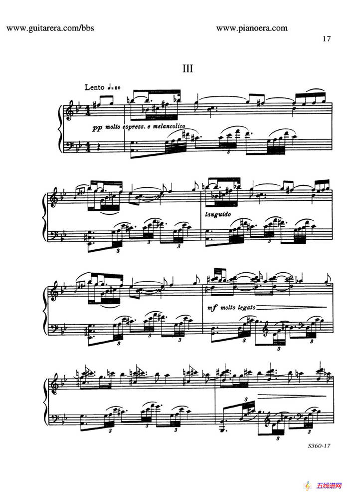 Fourth Piano Sonata S.360（第四钢琴奏鸣曲）