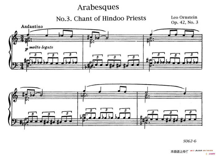 Arabesques Op.42（阿拉伯风格曲 3. 印度祭司之歌）