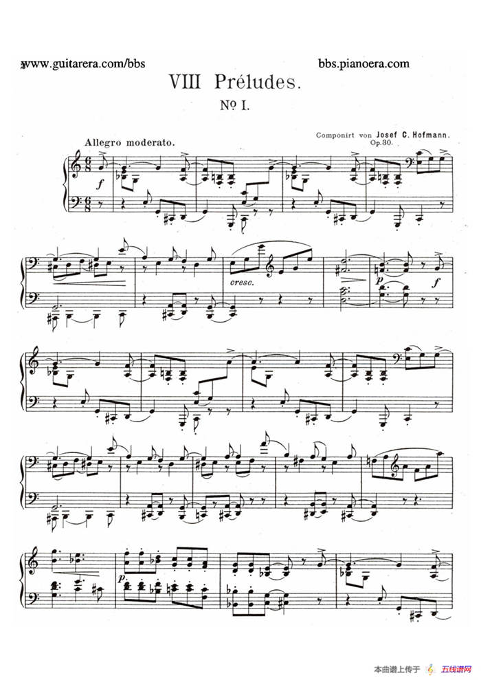 Eight Preludes Op.30（8首前奏曲 1. C大调）