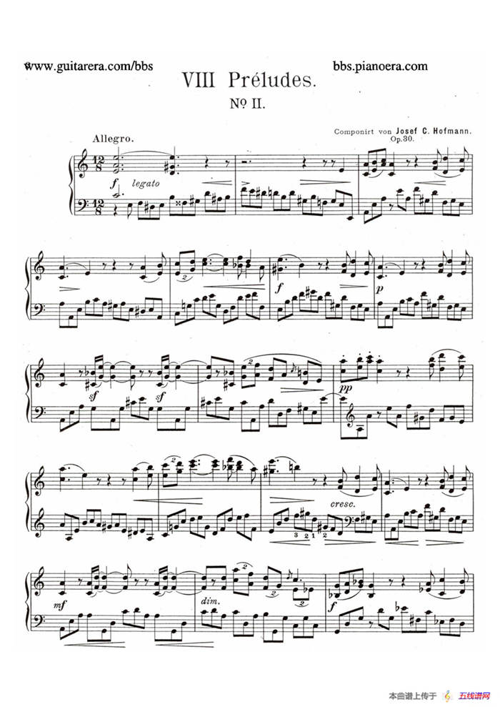 Eight Preludes Op.30（8首前奏曲 2. a小调）