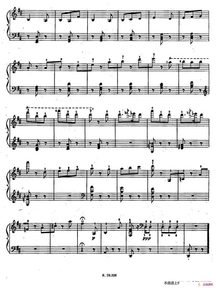 Ten Bagatelles Op.5（10首小品·3. D大调）