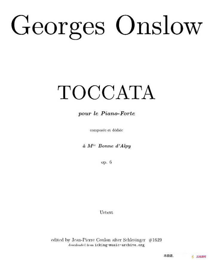 Toccata in C Major Op.6（C大调托卡塔）