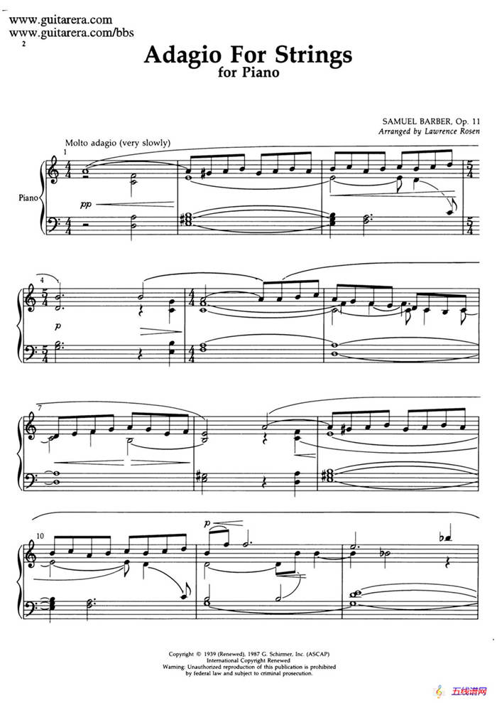 Adagio Op.11（柔板）