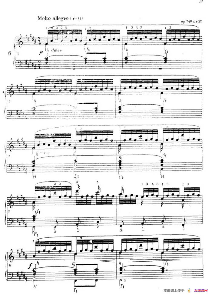 《车尔尼手风琴练习曲集》第Ⅳ册（第6首）