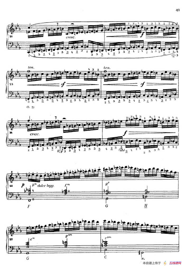 《车尔尼手风琴练习曲集》第Ⅳ册（第9首）