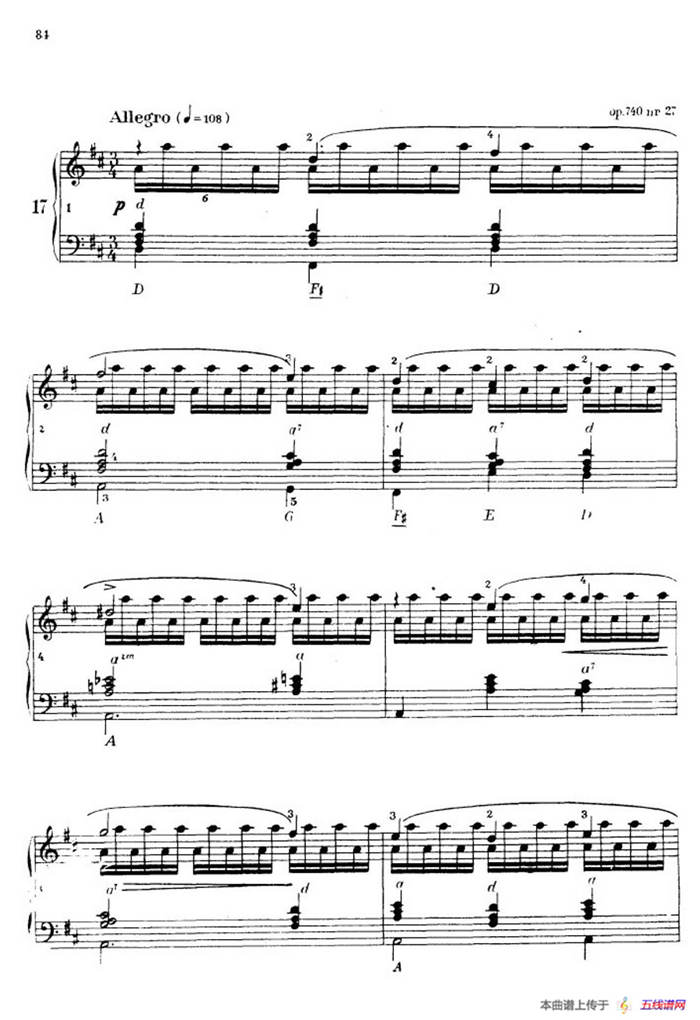 《车尔尼手风琴练习曲集》第Ⅳ册（第16——17首）