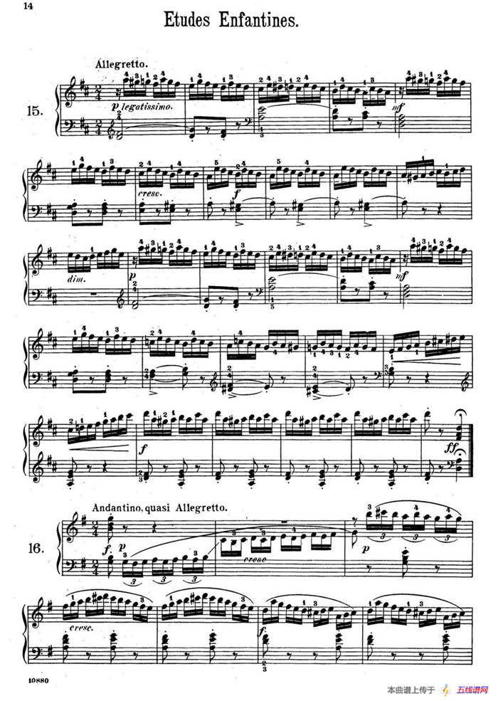 Etudes Enfantines Op.37（儿童钢琴练习曲 第15——20首）