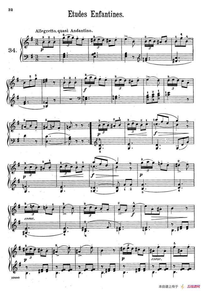 Etudes Enfantines Op.37（儿童钢琴练习曲 第31——39首）