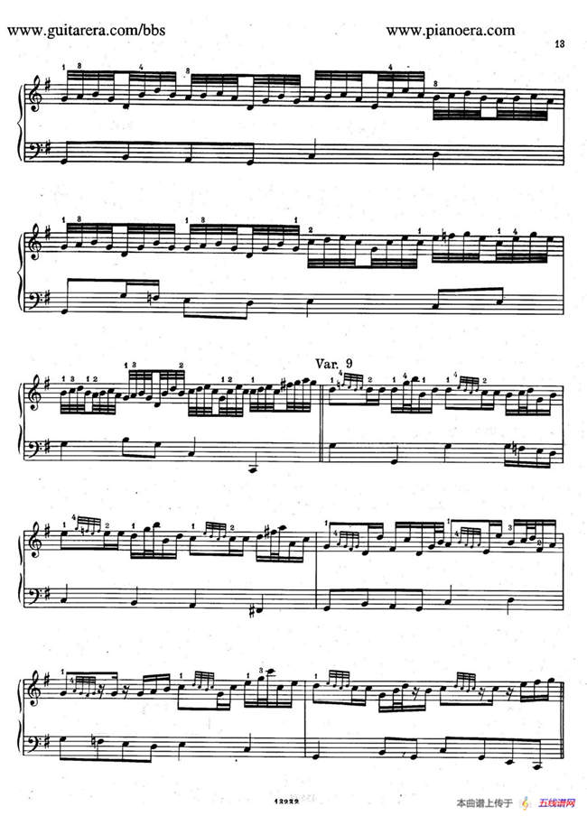 Variations on the Russian Song（俄国民歌主题变奏曲）