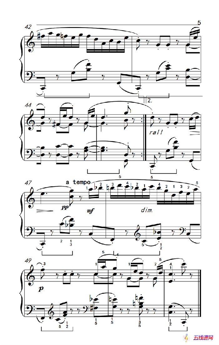 第六级 1.小精灵舞曲（中央音乐学院 钢琴（业余）考级教程 4-6级）