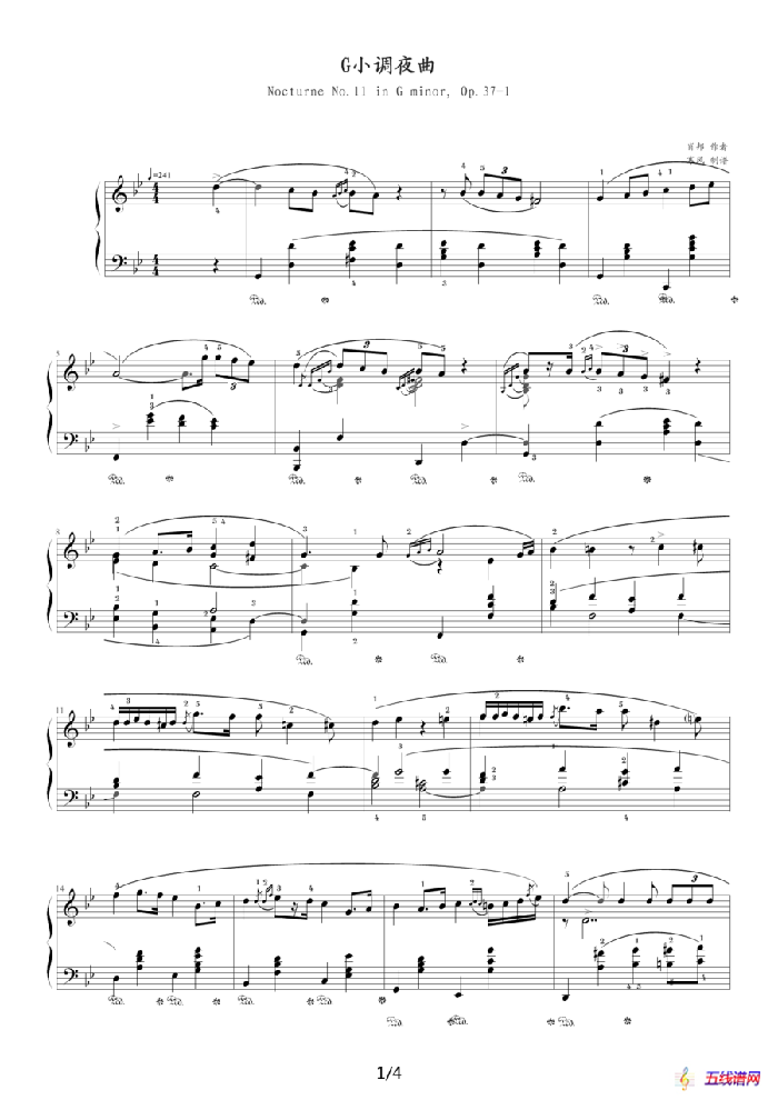 G小调夜曲，Op.37,No.1（肖邦第11号夜曲）