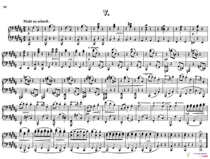 12 Waltzes Op.59 4 Hands（12首圆舞曲·四手联弹·Ⅴ）