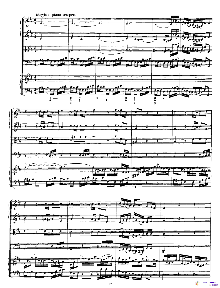 Harpsichd Concerto in D Maj BWV 1054（D大调第三号古钢琴协奏曲·总谱）