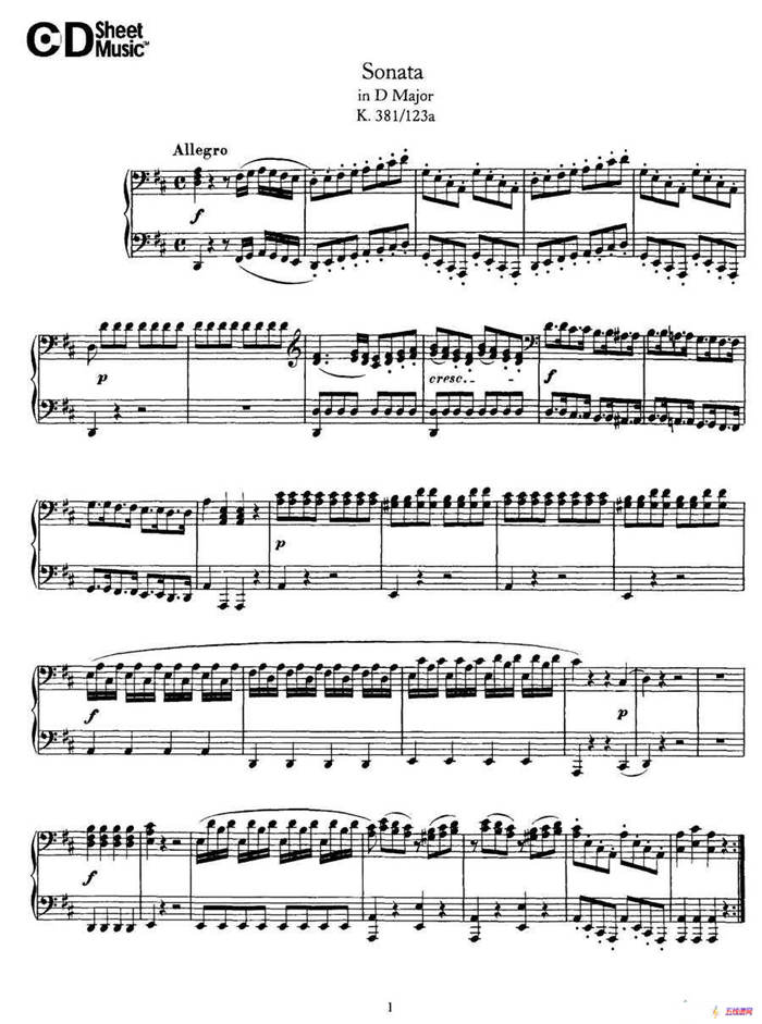 Sonata D major K 381 - 2 Piano（D大调奏鸣曲-双钢琴）