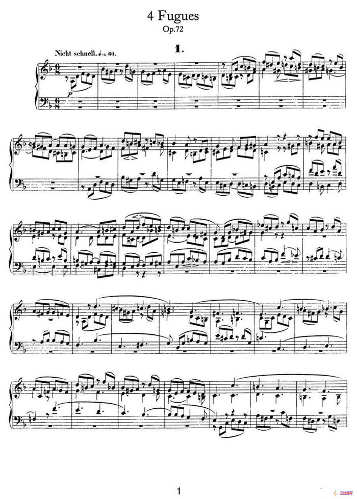 Four Fugues Op·72（4首赋格·1）