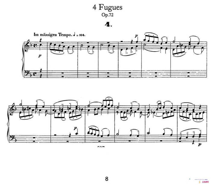 Four Fugues Op·72（4首赋格·4）