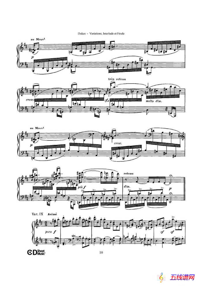 Variations, Interlude & Finale on theme de Rameau（拉摩主题变奏曲、间奏曲和终曲·第一部分）